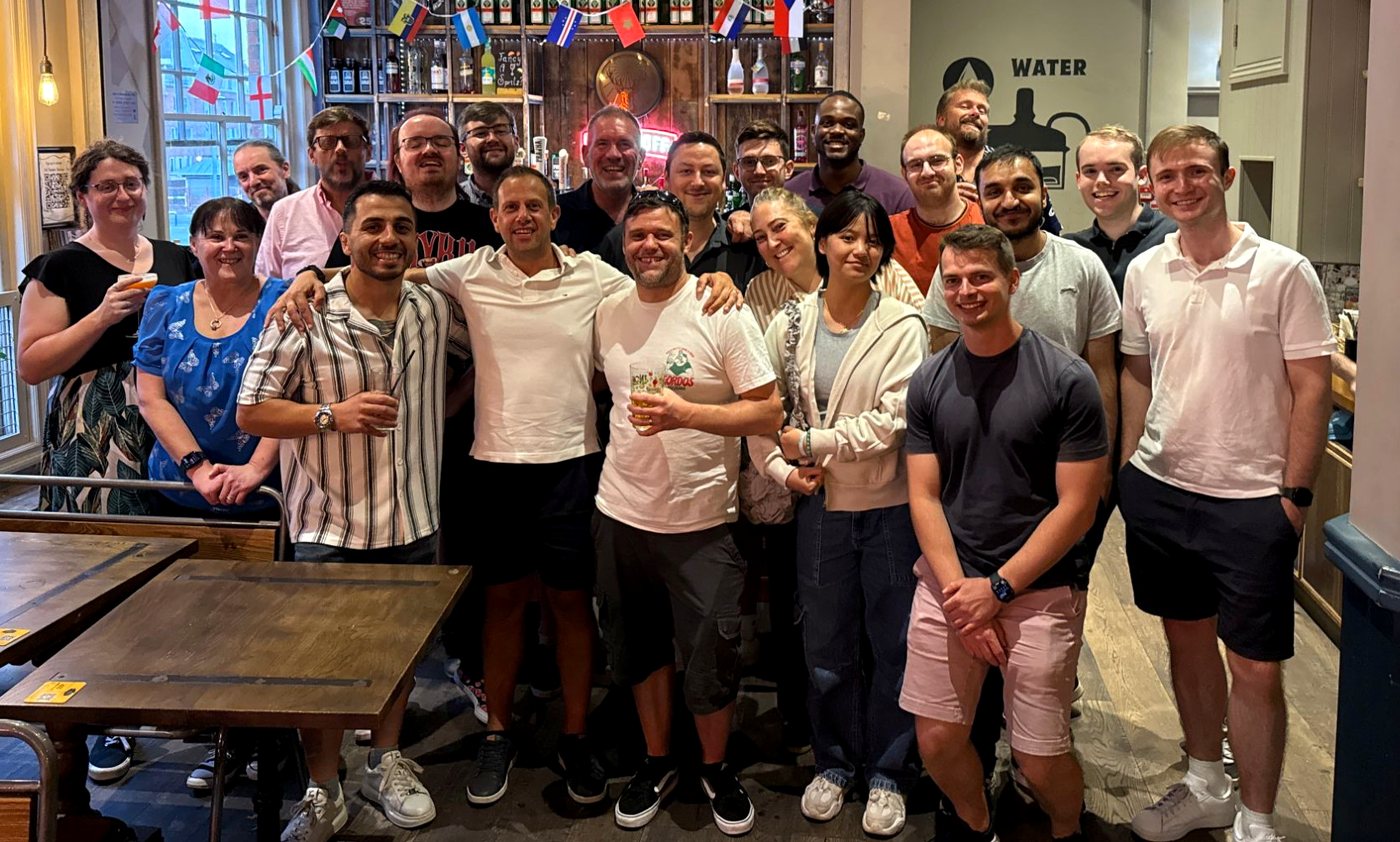 The Inventory Base team together on a night out in Portsmouth